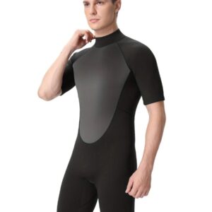Nivard Wetsuit Heren - Swimsuit - Shorty - Surfpak - Duikpak - Lange Mouw - Zwemsuit - Zwart - S