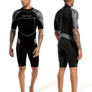 Nivard Wetsuit Heren - Swimsuit - Shorty - Surfpak - Duikpak - Lange Mouw - Zwemsuit - Zwart - XS