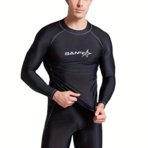 Nivard Wetsuit Heren - Swimsuit - Shorty - Surfpak - Duikpak - Lange Mouw - Zwemsuit - Zwart - XXL