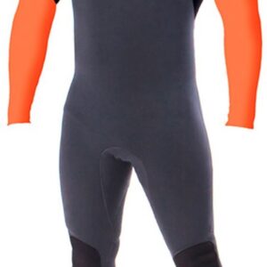 Ocean & Earth One Free Flex Lange Mouwen Neopreen Wetsuit Met Borst Rits 4/3 Mm Oranje 10 Years Jongens