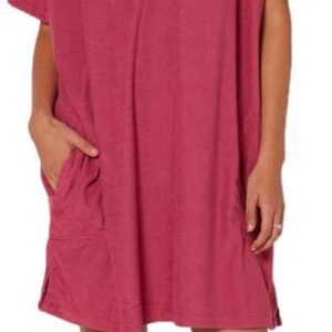 Ocean & Earth V Neck Hooded Poncho Roze S-M