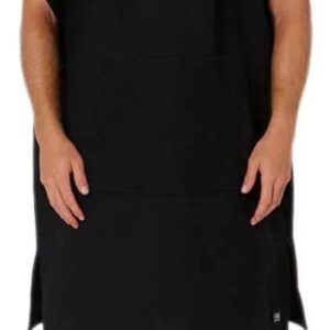 Ocean & Earth Waffle Hooded Poncho Zwart