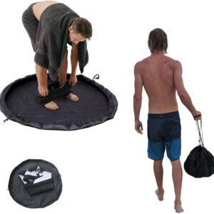 Omkleed Mat - 50cm - Aankleedmat - Draagbaar - Waterdicht - Omkleedmat Wetsuit Bag - Opbergtas - Met trekkoord - Natte Kleding - Zwemtas - Surf-aankleedtas - voor duiken, zwemmen, surfen, kajakken en watersporten - Zwart