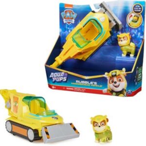 PAW Patrol Aqua Pups - Transformerend Hammerhead Shark-voertuig met Rubble-Speelfiguur