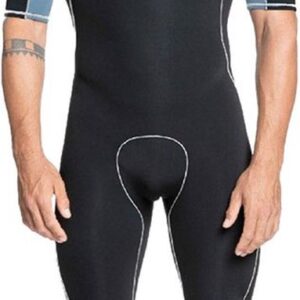 Quiksilver Cp Saturne 2/2 Korte Mouw Neopreen Pak Met Rits Op De Rug Zwart S Man