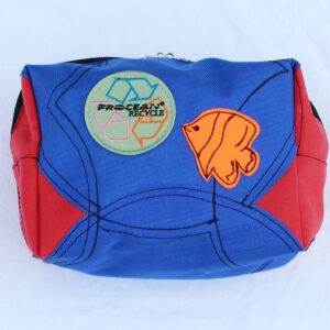 Recycle accessoires tasje | Procean | Blauw - rood met oranje vis