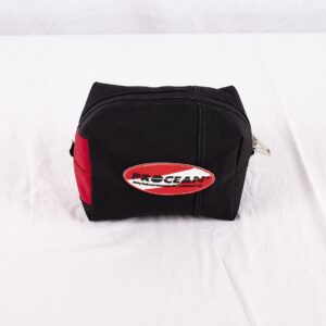 Recycle accessoires tasje | Procean | Zwart met rode tulp