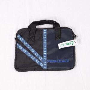 Recycle ipad tas | Procean | Zwart - Blauw met Blauwe strepen