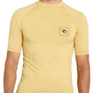 Rip Curl Streamline Upf Korte Mouw Rash Guard Geel L Man