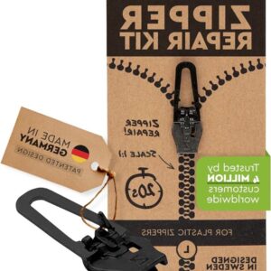 Ritsvervanger - ZlideOn - Kleding Repareren - Universele Pasvorm - Maat L Zwart