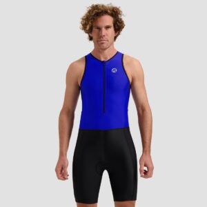 Rogelli Florida Mouwloos Trisuit - Triatlonpak voor Dames en Heren - Ademend, Sneldrogend - Blauw/Zwart - Maat S