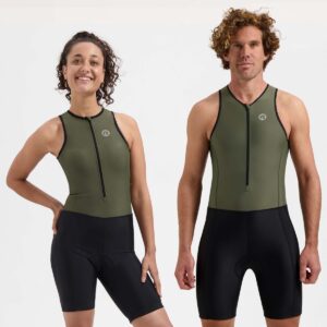 Rogelli Florida Mouwloos Trisuit - Triatlonpak voor Dames en Heren - Ademend, Sneldrogend - Groen/Zwart - Maat S
