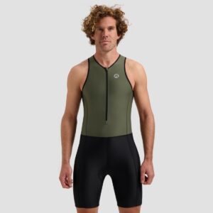 Rogelli Florida Mouwloos Trisuit - Triatlonpak voor Dames en Heren - Ademend, Sneldrogend - Groen/Zwart - Maat S