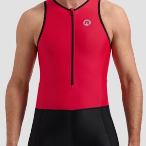 Rogelli Florida Mouwloos Trisuit - Triatlonpak voor Dames en Heren - Ademend, Sneldrogend - Rood/Zwart - Maat XXL