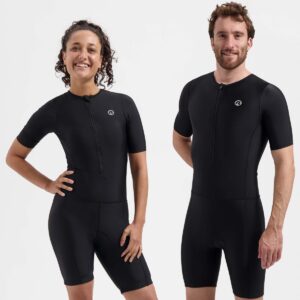 Rogelli Florida Trisuit met Korte Mouwen - Triatlonpak voor Dames en Heren - Ademend, Sneldrogend - Zwart - Maat L
