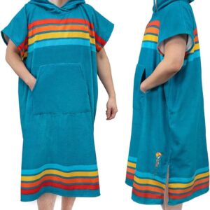 SUN CUBE Surf Poncho omkleedjas met capuchon | Dikke sneldrogende microvezel wetsuit veranderende handdoek met zak voor surfen strand zwemmen buitensporten