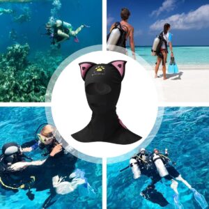 Schattige duikkap - Wetsuit capuchon - Onderwater avonturen - Speels kattenoor ontwerp - 38.5cm lengte - Zwart