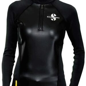 Scubapro 1 Mm Hybrid Thermal Dames Rash Guard Met Lange Mouwen Zwart M Vrouw