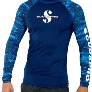 Scubapro Upf 50 Rash Guard Lange Mouwen T-shirt Blauw S
