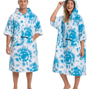 SnelShoppen - OLAOLA Veranderende Badcape Towel Poncho voor Volwassenen, Oversized Sneldrogende Surf Poncho met Kap en Pocket, Zacht en Absorberend, T