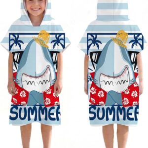 SnelShoppen - Quick Dry Surf Poncho voor Volwassenen, Microvezel Badcape met Kap, Ideaal voor Surfing, Zwemmen, Strand, Duiken, Thuisgebruik, Unisex,