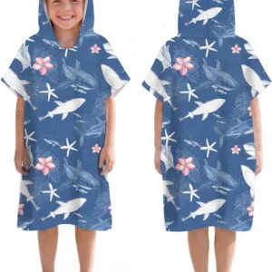 SnelShoppen - Sneldrogende Surf Poncho Kinderen - Microvezel Badcape met Kap - Ideaal voor Zwemmen, Strand, Surfen, Duiken, Thuis en Wellness