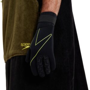 Speedo neopreen zwemhandschoenen open water zwart geel small.