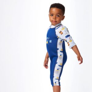 Splash About UV Sun & Sea Hybride Wetsuit voor Zwembad en Strand, Tug Boats, 2-4 jaar- UV-bescherming