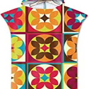 Strand Poncho Handdoek - Omkleedponcho Badjas - Snel Omkleden - Super Absorberend - 80 x 145 cm - Geometric