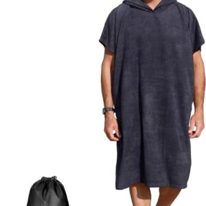 Strand Poncho - Omkleedponcho Wetsuit - Watersport - Snel Omkleden - One Size - Zwart
