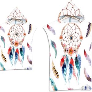 Strand Poncho - Omslagdoek Handdoek - Omkleden Strand - Met Capuchon - 74x110 cm - Print