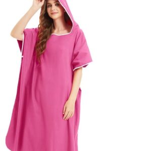 Strandkleding - Unisex - Sneldrogende, ultralichte surfponcho - Microvezel zwemponcho - Rood