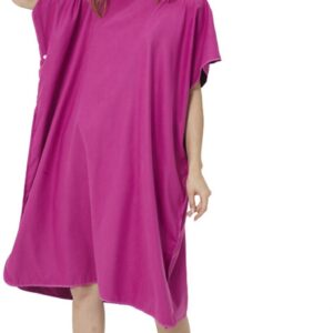 Surfponcho, voor dames, heren, volwassenen en tieners, ultralichte en snel drogende badponcho, handdoekponcho van microvezel, ook te gebruiken als aankleedhulp voor op het strand (Paars)