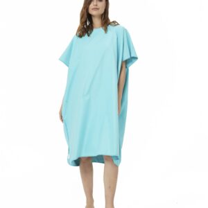 Surfponcho, voor dames, heren, volwassenen en tieners, ultralichte en snel drogende badponcho, handdoekponcho van microvezel, ook te gebruiken als aankleedhulp voor op het strand (Lichtblauw)