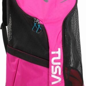 TUSA Mesh Backpack - Rugzak van versterkt mesh voor duik- en snorkeluitrusting, grote capaciteit (81 L), sneldrogend en comfortabel draagcomfort - Zwart/Roze - BA0103 HP