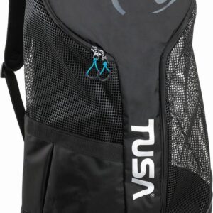 TUSA Mesh Backpack - Rugzak van versterkt mesh voor duik- en snorkeluitrusting, grote capaciteit (81 L), sneldrogend en comfortabel draagcomfort - Zwart/Zwart - BA0103 BK