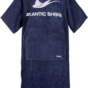 Thijox - Surf Poncho Badjas/Omkleedhulp van Hoogwaardig Katoen ➤ Marineblauw/Donkergroen ➤ Voor Surfers, Zwemmers, Strand en Kamperen