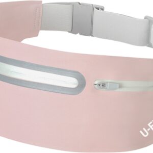U Fit One Running Belt - Hardloopriem - Verstelbaar - Waterafstotend - Smartphone Houder - Reflectie Strip - 60 tot 116 cm - Licht Roze