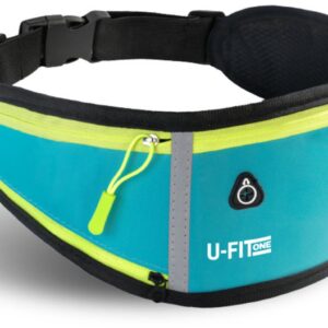 U Fit One Running Belt - Hardloopriem - Verstelbaar - Waterafstotend - Smartphone Houder - Reflectie Strip - 60 tot 116 cm - Zwart
