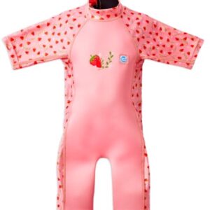 UV Wetsuit Kind - Zon en Zee pak - Strandplezier - UPF50+ bescherming - 4-6 Jaar - Aardbeienveld