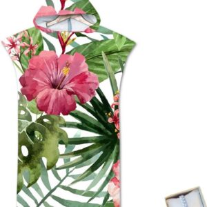 Unisex Poncho Handdoek met Capuchon voor Zelf Omkleden na Zwemmen of Watersport