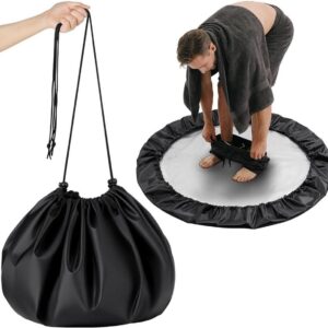 Verschoningsmat Strandtas - Aankleedmat Opbergtas - Wetsuit Wisselen - Waterdicht PVC-coating - 110 cm diameter - Zwart