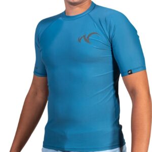 Watrflag Rashguard Barcelona - Heren - Blauw - UV beschermend surf shirt bodyfit XXL