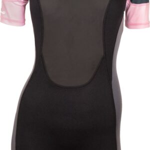 Watrflag Shorty Adelaide - Dames - 3mm Neopreen met Lycra mouwen - Zwart/grijs/rose XL