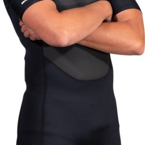 Watrflag Shorty Kyoto Heren - 3 mm Superior neopreen met Lycra korte mouwen - Zwart/grijs/petrol M