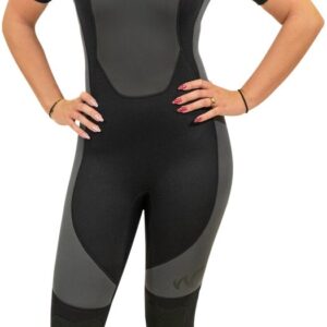 Watrflag Wetsuit Sydney FN Dames - korte mouwen - 3 mm neopreen - zwart/grijs M