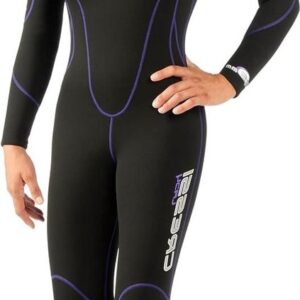 Wetsuit Dames - Duikpak Neopreen - Watersport - Glad Neopreen Buitenkant - 2.5 mm - Zwart/Lila