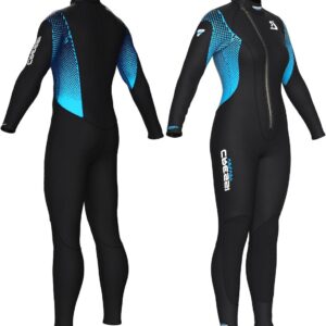 Wetsuit Dames - Duikpak Snorkelpak - Watersport Duiken - Diagonale Rits - 3mm - Zwart Turquoise