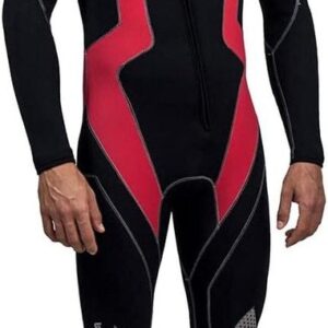 Wetsuit Heren - Duikpak - Scubaduiken - 4-weg Super Stretch - 3 mm Dikte - Zwart/Rood
