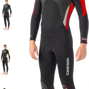 Wetsuit Heren - Duikpak Snorkelen - Watersporten Beoefenen - Glad Neopreen Buitenkant - 3 Millimeter - Zwart Rood Zilver